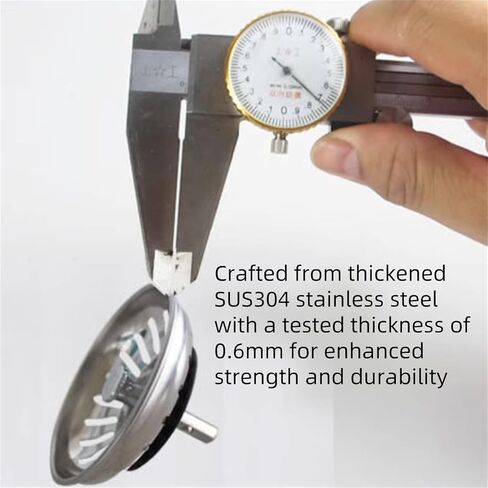 سدادة مصفاة حوض 83 مم SUS304 من الفولاذ المقاوم للصدأ مع عمود نحاسي 8 مم لحوض المطبخ والتخلص من القمامة باللون الفضي in Kuwait