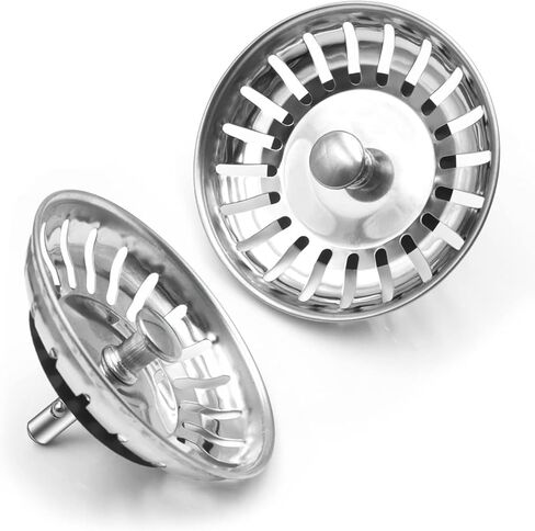 2 حزمة مصفاة حوض من الفولاذ المقاوم للصدأ سدادة لحوض المطبخ 304 فولاذ 78 مم قطر 3 بوصة in Kuwait