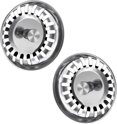 2 حزمة مصفاة حوض من الفولاذ المقاوم للصدأ سدادة لحوض المطبخ 304 فولاذ 78 مم قطر 3 بوصة in Kuwait