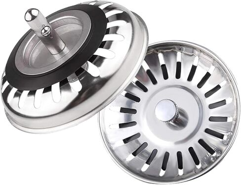 2 حزمة مصفاة حوض من الفولاذ المقاوم للصدأ سدادة لحوض المطبخ 304 فولاذ 78 مم قطر 3 بوصة in Kuwait