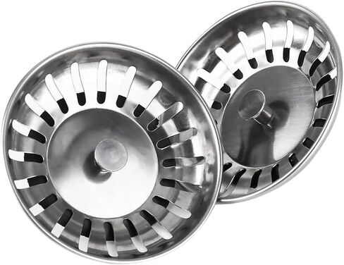 2 حزمة مصفاة حوض من الفولاذ المقاوم للصدأ سدادة لحوض المطبخ 304 فولاذ 78 مم قطر 3 بوصة in Kuwait