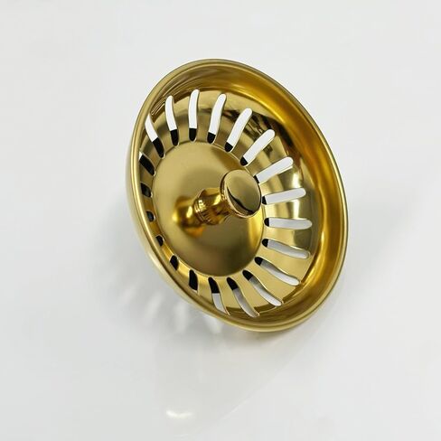 1 حزمة الذهب مصفاة حوض مطبخ قابس التصريف مع سدادة مطاطية سلة تصفية الفولاذ المقاوم للصدأ 83 مللي متر 3.27 بوصة in Kuwait