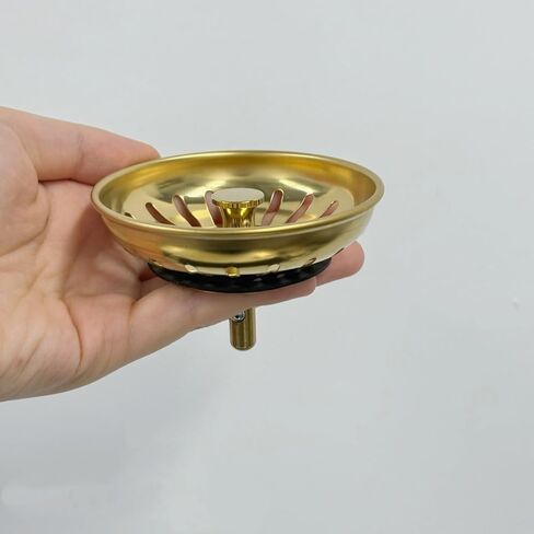 1 حزمة الذهب مصفاة حوض مطبخ قابس التصريف مع سدادة مطاطية سلة تصفية الفولاذ المقاوم للصدأ 83 مللي متر 3.27 بوصة in Kuwait