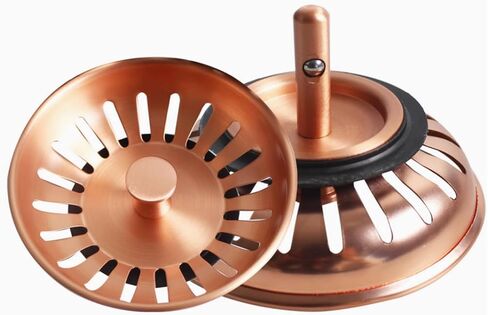 سدادة مصفاة حوض 83 مم من النحاس الأحمر SUS304 من الفولاذ المقاوم للصدأ مع عمود نحاسي 8 مم لمرشح حوض المطبخ in Kuwait
