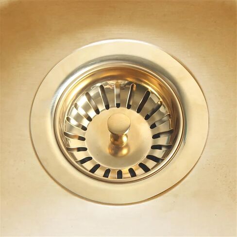 4 عبوات من مصفاة المغسلة الذهبية مجموعة سدادة تصريف من الفولاذ المقاوم للصدأ 304 مقاس 3.27 بوصة سدادة سلة مقاومة للصدأ مع سدادة مطاطية لأحواض المطبخ in Kuwait