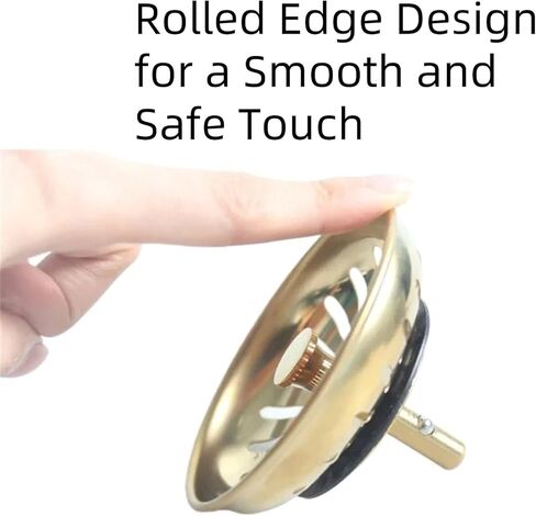 4 عبوات من مصفاة المغسلة الذهبية مجموعة سدادة تصريف من الفولاذ المقاوم للصدأ 304 مقاس 3.27 بوصة سدادة سلة مقاومة للصدأ مع سدادة مطاطية لأحواض المطبخ in Kuwait