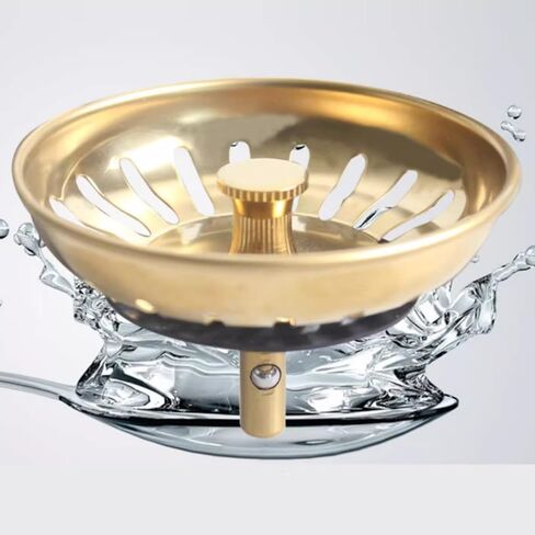 4 عبوات من مصفاة المغسلة الذهبية مجموعة سدادة تصريف من الفولاذ المقاوم للصدأ 304 مقاس 3.27 بوصة سدادة سلة مقاومة للصدأ مع سدادة مطاطية لأحواض المطبخ in Kuwait