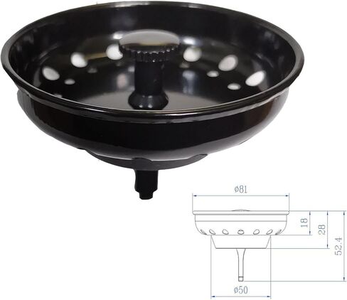 مجموعة مصفاة حوض من الفولاذ المقاوم للصدأ مكونة من 6 قطع مع سدادة تصريف وواقي من الرذاذ، 2 عبوة 4.3 بوصة 3.3 بوصة 3.1 بوصة لحوض المطبخ والتخلص من القمامة in Kuwait