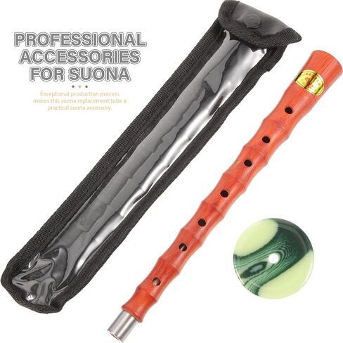 Suona Pole Replacement D Tone Redwood Suona Horn Accessory with Protective Case Chinese Instrument Part for Folk and World Music Performance in Kuwait