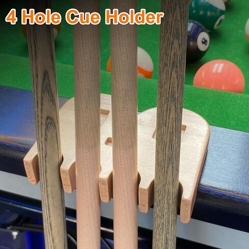 BOUGOON 4 Hole Wood Pool Cue Holder, Portable Weighted Billiard Cue Claw Rack With Rounded Edges and Non-Slip Pad,Cue Rest Pool Stick Holder for Table Bar or Chair, in Saudi Arabia