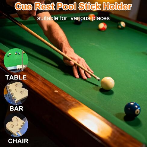 BOUGOON 4 Hole Wood Pool Cue Holder, Portable Weighted Billiard Cue Claw Rack With Rounded Edges and Non-Slip Pad,Cue Rest Pool Stick Holder for Table Bar or Chair, in Saudi Arabia