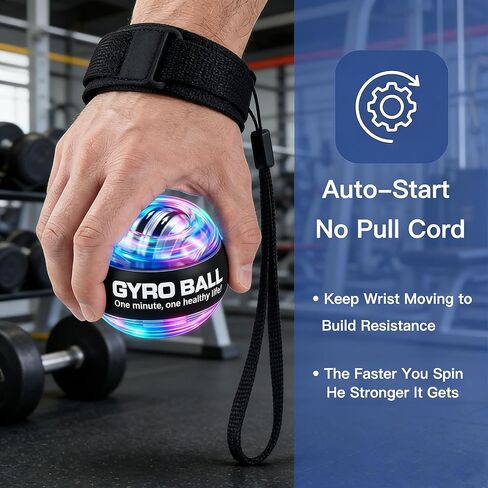 2026 Upgraded Torque Ball Wrist Exerciser, Auto-Start Gyroscopic Forearm & Hand Strength Trainer, Resistance Training Tool in Saudi Arabia