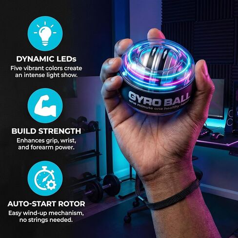 2026 Upgraded Torque Ball Wrist Exerciser, Auto-Start Gyroscopic Forearm & Hand Strength Trainer, Resistance Training Tool in Saudi Arabia