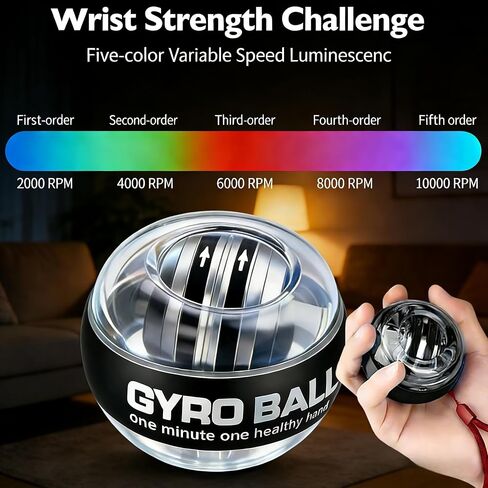 2026 Upgraded Torque Ball Wrist Exerciser, Auto-Start Gyroscopic Forearm & Hand Strength Trainer, Resistance Training Tool in Saudi Arabia