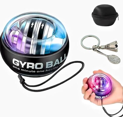 Hand Grip Strengthener Ball Wrist Ball gyro ball Exerciser Auto-Start Wrist Balls Hand Exerciser Devices with LED Lights for Strengthening Arms hand strengthening devices powerball gyro exerciser in Saudi Arabia