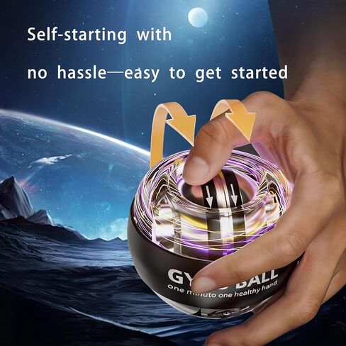 Hand Grip Strengthener Ball Wrist Ball gyro ball Exerciser Auto-Start Wrist Balls Hand Exerciser Devices with LED Lights for Strengthening Arms hand strengthening devices powerball gyro exerciser in Saudi Arabia