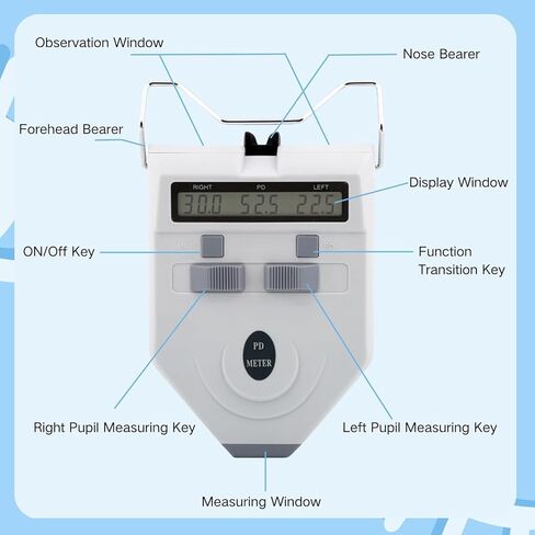 Optical Digital Pupilometer with Memory Function, LCD Display Pupillary Distance Meter, Diopter Compensation Pupil Distance Meter PD Measurement Tool in Saudi Arabia
