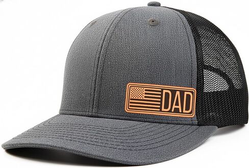 قبعة أبي العلم الأمريكي للرجال ، هدايا عيد ميلاد الآباء لأبي قبعة سائق الشاحنة لجلد أبي in Kuwait