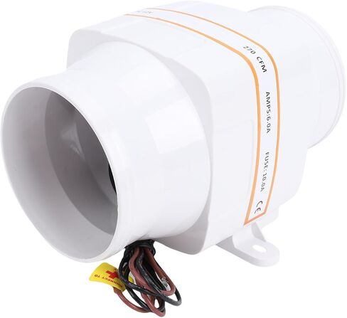 مروحة 12 فولت، منفاخ هواء بحري على الخط مع مخرج تدفق هواء 270 قدم مكعب في الدقيقة، منفاخ داخلي صامت 12 فولت لتهوية القوارب الشراعية واليخوت in Kuwait