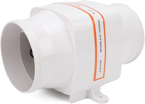 Qiilu High Performance 4in 270CFM Bilge Air Blower Inline Electric White for Marine Boat DC 24V Quiet Operation in Saudi Arabia
