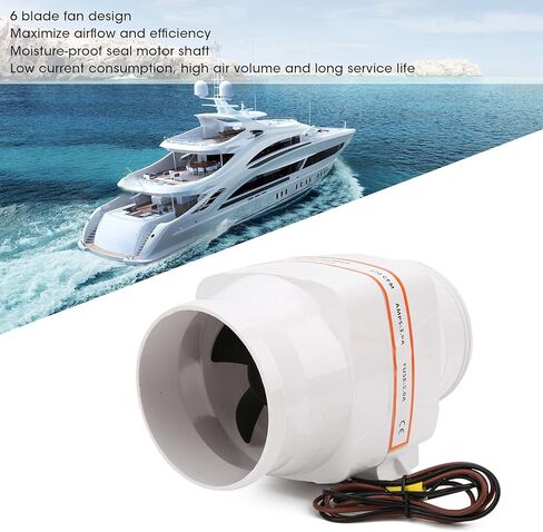 Qiilu High Performance 4in 270CFM Bilge Air Blower Inline Electric White for Marine Boat DC 24V Quiet Operation in Saudi Arabia