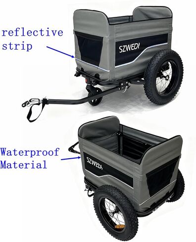 Bike Cargo Trailer&Hand Wagon,100 lbs Load Capacity, Heavy-Duty Bicycle Wagon Cart, Foldable Compact Storage & Quick Release with Universal Hitch, 16" Wheels in Kuwait