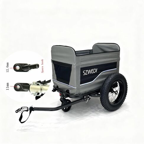 Bike Cargo Trailer&Hand Wagon,100 lbs Load Capacity, Heavy-Duty Bicycle Wagon Cart, Foldable Compact Storage & Quick Release with Universal Hitch, 16" Wheels in Kuwait