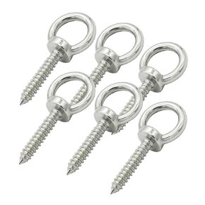 Self Tapping EyeBolts Stainless Eye Screws M5x30mm(1.2") Long Hooks for Hanging,6 PCS in Kuwait