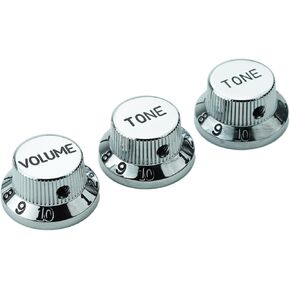Guyker Top Hat Guitar Potentiometer Control Knobs with 6.3mm Dia. Shaft Pots - 3PCS Aluminium Alloy Bell Cap 1V2T Volume Tone Switch Knob for Electric Guitar or Precision Bass, CKB032 Black Red in Kuwait