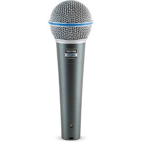 BT 58A ميكروفون كاريوكي صوتي ديناميكي سلكي XLR محمول للغناء، فائق القلب، يتضمن كابل صوت بطول 16 قدم ومحول حامل، للمسرح، الاستوديو، الخلاط، مكبر الصوت in Kuwait