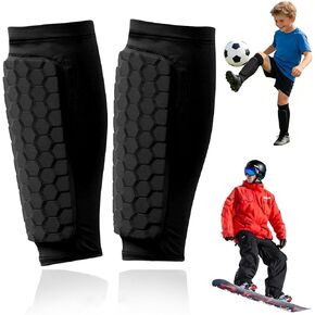 وسادات واقي قصبة القدم للشباب البالغين، واقي قصبة الساق للأطفال، كم ضاغط للساق مع وسادات على شكل قرص العسل، معدات حماية خفيفة الوزن لساق الساق لكرة القدم وكرة القدم البيسبول in Kuwait