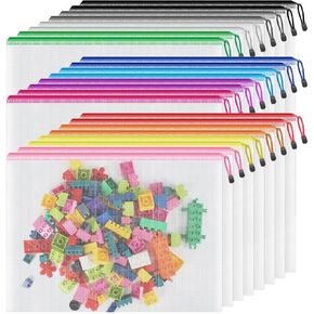 حقيبة أقلام رصاص من Smarpau، 24 حزمة 12 لونًا مقاس 9.3 بوصة × 4.7 بوصة، حقيبة أقلام رصاص شبكية صغيرة بسحاب، متعددة الأغراض مقاومة للماء بسحاب، حقائب أقلام رصاص للسفر وتنظيم المكتب in Kuwait