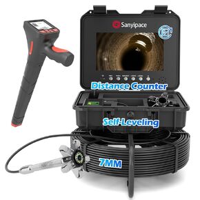 Sanyipace Sewer Camera with Pipe Locator, 7mm/0.28inch Cable, 512Hz, 10.1" IPS Screen, 32GB Card, 165FT/50M Borescope Inspection Camera, DVR with Speaker, for Drain Pipe Plumbing Inspection in Kuwait