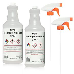 HIGH Impact Isopropyl Alcohol 99% (IPA) with Spray - Made in The USA - 32oz - Pack of 2 in Kuwait