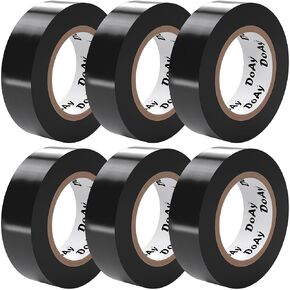 6 Pack White Electrical Tape - Waterproof PVC Tape 0.75 Inch Wide - Weather Resistant, Strong Adhesive, Flame Retardant - High Temp Vinyl Tape for Indoor & Outdoor Use - 180 Feet Total in Kuwait