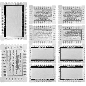 سمك الفيلم الرطب للطلاء مقياس الرطب مشط سبائك الألومنيوم مقياس ميل، مقياس مزدوج 1-80 مل لقياس الراتنجات (10 عبوات) in Kuwait