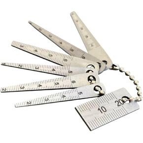 for Stainless Steel Gap Gauge Set 1-5mm/1.5-5.5mm/2-6mm/2.5-6.5mm/1-6mm/3-7.5mm/20mm, 7-Piece Tapered Feeler Gauge with Pocket-Sized Ruler in Saudi Arabia