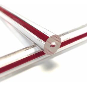 زجاج مقياس الجدار الثقيل Redline 5/8 بوصة OD | سمك الجدار الزجاجي الأنبوبي ذو الخط الأحمر 3/16 بوصة (48 بوصة) in Kuwait