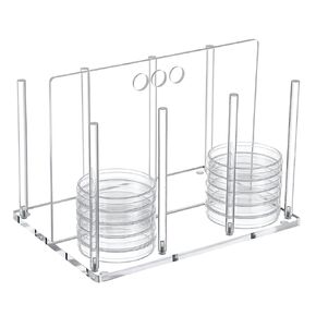 حامل أطباق بيتري من لينوسين بسعة 90 مم يحمل ما يصل إلى 60 طبقًا، موزع أطباق بيتري من الأكريليك الشفاف، منظم تخزين قابل للتكديس في المختبر مع وسادات مضادة للانزلاق، قابل للفصل وسهل التنظيف in Kuwait