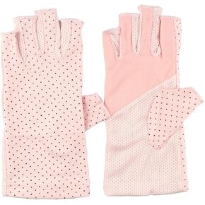 Womens Sunscreen Fingerless Gloves UV Sun Lightweight Cotton Driving Gloves in Kuwait
