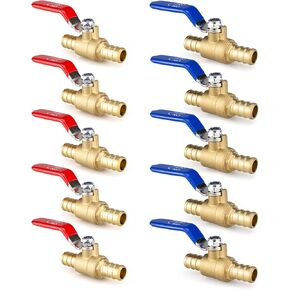 FlowField 1/2 Brass Ball Valve, Crimp/Cinch Port, for Pex Pipe Hot and Cold Water Home Plumbing Repair in Saudi Arabia