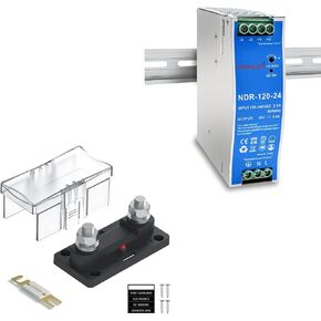 Bundle of NDR-120-24 DIN Rail Power Supply & 300A Fuse Box in Kuwait