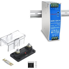 Bundle of NDR-120-24 DIN Rail Power Supply & 300A Fuse Box in Kuwait