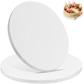 16 Inch Cake Boards, 2 pcs Cake Drums 1/2" Thick, White Cakes Corrugated Cardboard Rounds Base for Heavy or Multi Layer Cakes, Dessert, Crafts Display in Kuwait