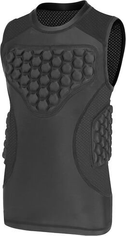 Youth Baseball Chest Protector, Heart Sternum Rib Guard Padded Compression Shirt with 3 PCS EVA Pads for Softball Football Baseball Lacrosse in Kuwait