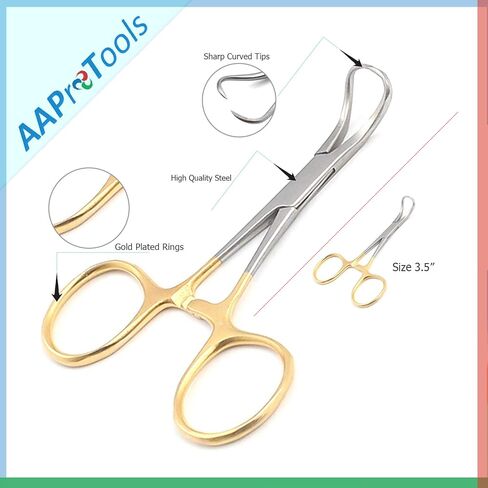 3X German Grade Premium Quality Backhaus Towel Clamp 3.5" W/Gold Handle Surgi in Saudi Arabia