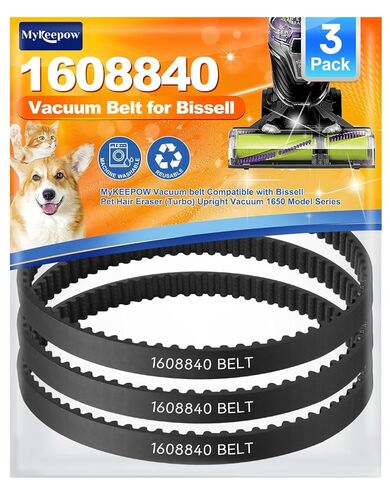 1608840 Vacuum Belts Compatible with Bissell Pet Hair Eraser Vacuum Model 1650 1650A 2281 2475 2461 24613 27909 2790 2087 20874 2817 Series,3 Pack in Kuwait