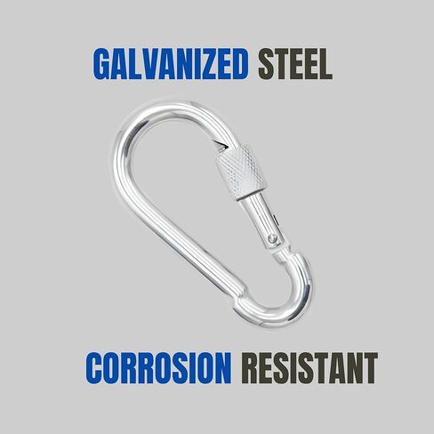 MarineNow Galvanized Spring Snap Hook Carabiner with Thumb Lock Safety Screw Choose Size and Quantity [05x50mm (2 "x 3/16"), 50-Pack] in Saudi Arabia