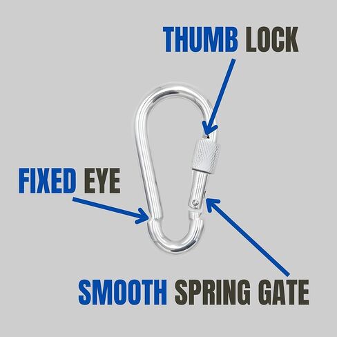 MarineNow Galvanized Spring Snap Hook Carabiner with Thumb Lock Safety Screw Choose Size and Quantity [05x50mm (2 "x 3/16"), 50-Pack] in Saudi Arabia