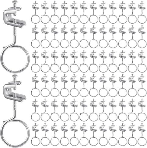 hicarer 50 مجموعة 1/4 × 20 شعاع المشبك الصلب الصغيرة C المشابك مع مسامير آلة معدنية الخيوط اللجام حلقات كابل حلقة الشماعات للأنابيب، يمكن أن تحمل 75 رطل (1 1/4 بوصة حلقات اللجام) in Kuwait
